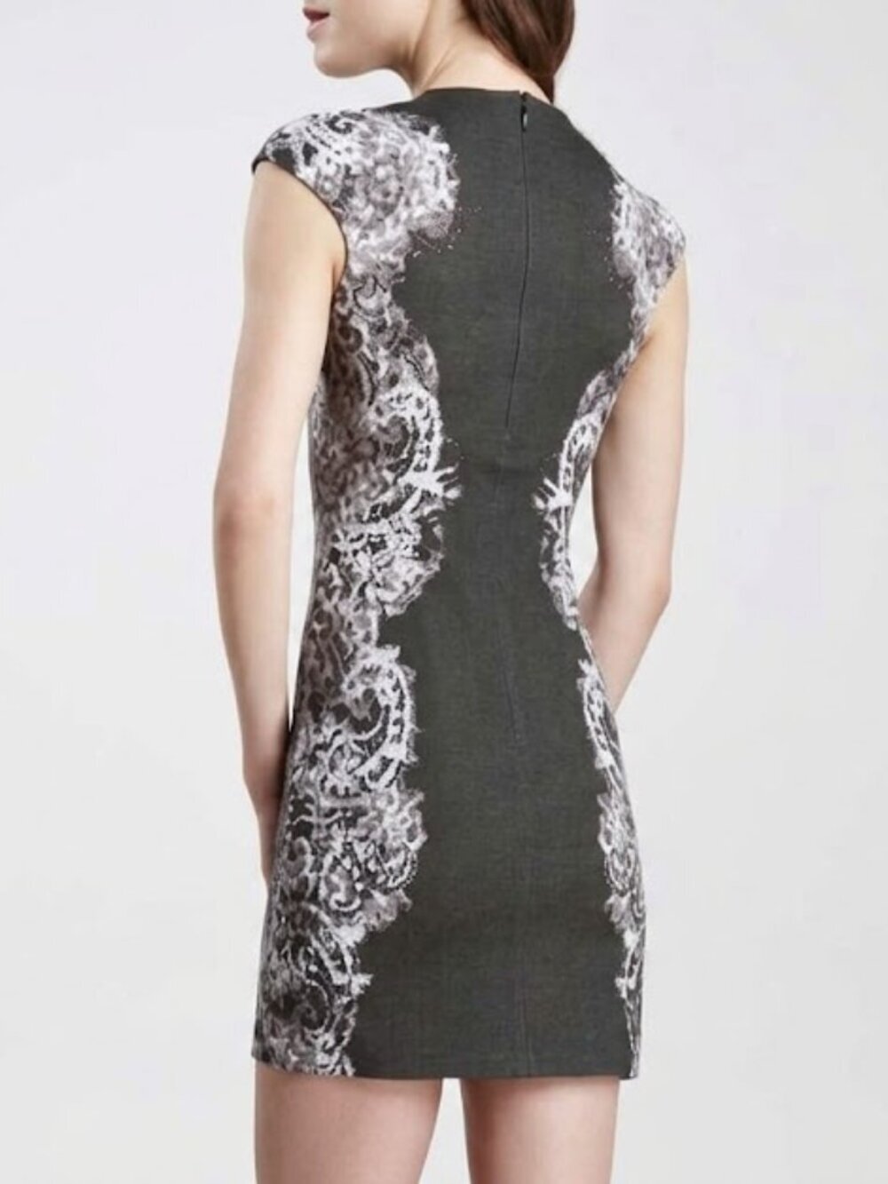 Alexander McQueen Lace-Print Cap-Sleeve Dress Women Size US Small - Picture 2 of 10